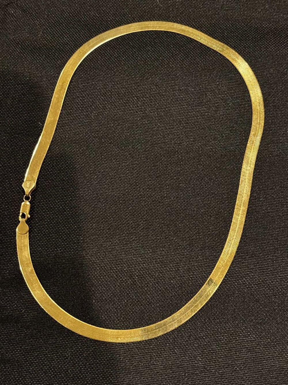 HRH Collection "Studio 54 Super Gleam" 10K Solid Gold Herringbone Chain (18")